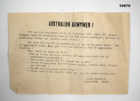 National Liberation Front propaganda.