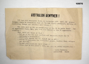 National Liberation Front propaganda.
