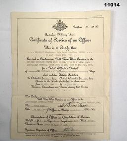 Administrative record - CERTIFICATE OF DISCHARGE