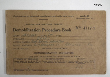 Administrative record - DEMOBILIZATION PROCEDURE BOOK