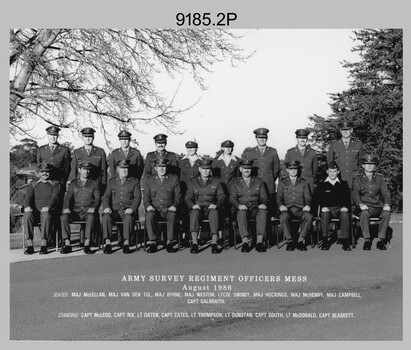 Group Photos of Army Survey Regiment Officers, Fortuna Villa, Bendigo. 1986.