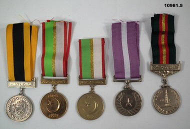 Five various Pakistan medals.