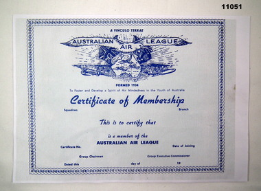 Certificate - AUSTRALIAN AIR LEAGUE