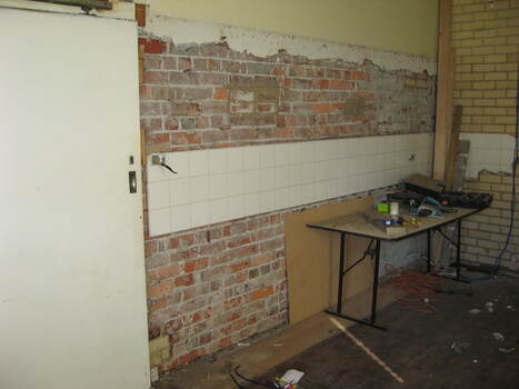 The kitchen is pulled apart for renovations.