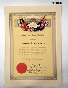 Certificate - SHIRE OF EAST LODDON, 1946