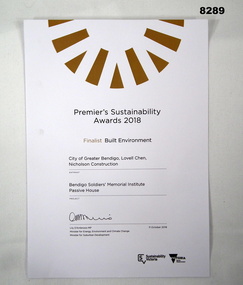 Certificate - PREMIERS AWARD 2018