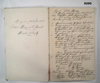 Book - MINUTE BOOK 1917 - 1930, Kangaroo Flat & District Soldiers Memorial Fund Minute Book