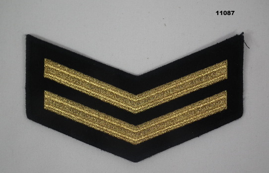 Good conduct stripes issued for years of service.