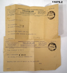 Letter - TELEGRAM, WW2