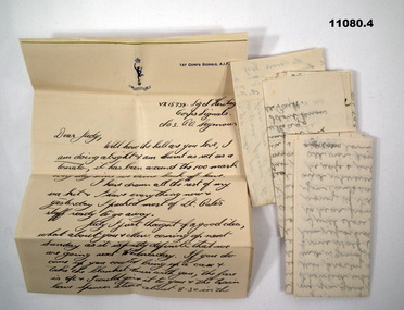 Letter - CORRESPONDENCE, WW2, WW2