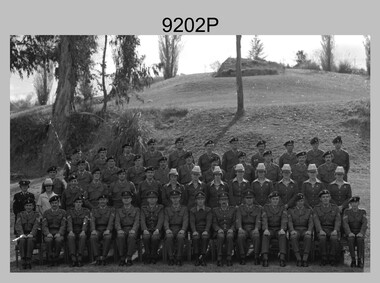 Group Photograph of Cartographic Squadron, Army Survey Regiment, Fortuna, Bendigo. c1979.