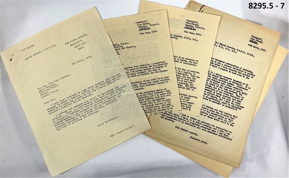 Correspondence relating to Lansell and the Cenotaph Bendigo