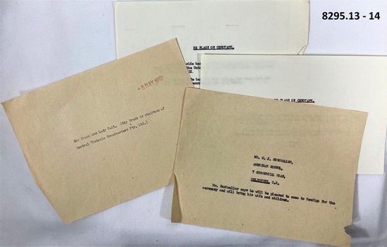 Correspondence relating to Lansell and the Cenotaph Bendigo.