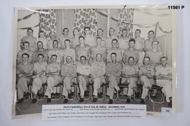 Group photograph of LT.COL W. SNELL farewell.