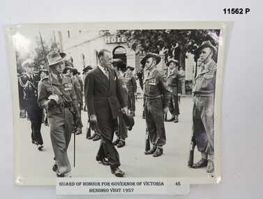 Black & white photo, Guard of Honour for Governor of Victoria.