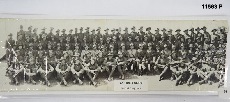 Group photograph of 38th Battalion, part unit camp 1938.