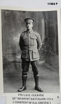Photograph of PTE L.G.E. Cleaver, 38th Battalion.