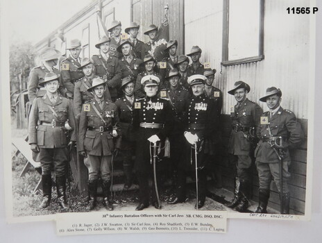 Black and white photo of 38th Battalion Officers.