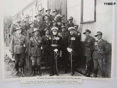 Black and white photo of 38th Battalion Officers.