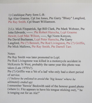 List of names of those in the photo.