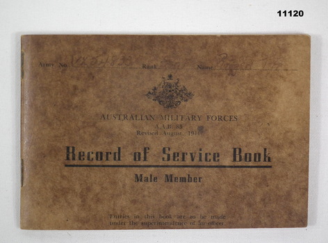 Record of Service Book, WW2, Burgen.