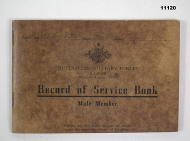 Record of Service Book, WW2, Burgen.