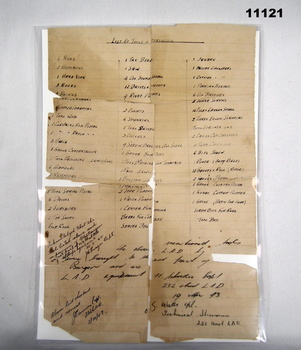 List of Armourers Tool list and signatures.