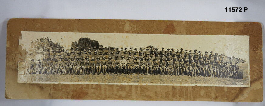 Black and white photo of troops and band, unknown.