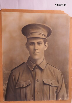 Sepia photo of an unknown soldier, WW1.