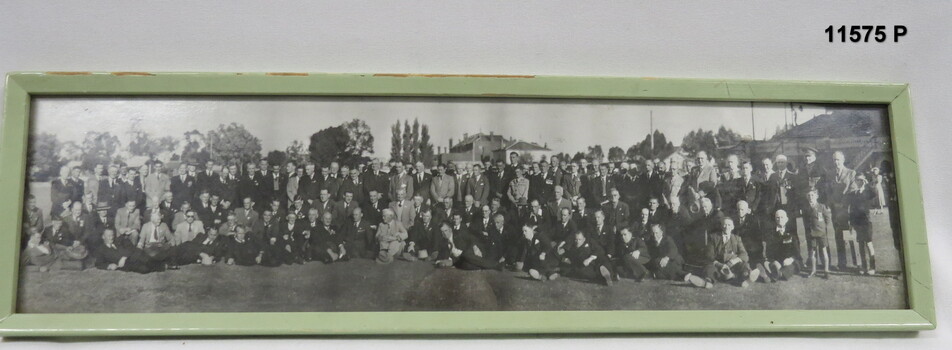 Framed black and white photograph, ANZAC Day 1951.