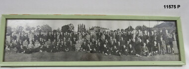 Framed black and white photograph, ANZAC Day 1951.