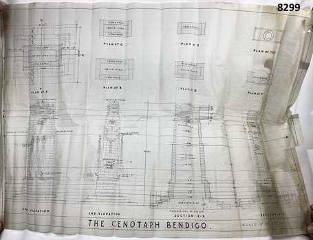 Plans of the proposed Bendigo Cenotaph.