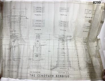 Plans of the proposed Bendigo Cenotaph.