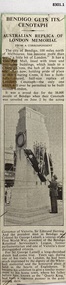 The new Bendigo Cenotaph unveiled 1957.