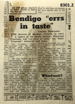 Article critisizing the new cenotaph.