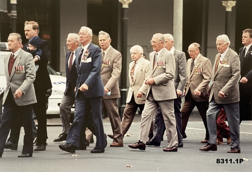 Group marching Anzac day Bendigo pre 2011.