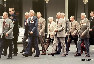 Group marching Anzac day Bendigo pre 2011.