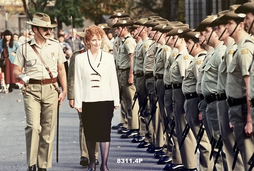 Inspection of soldiers Anzac Day pre 2011.