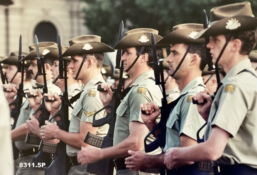 Soldiers in General Salute Anzac Day pre 2011.