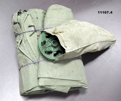 9 x 7 metre green canvas tarpaulin.