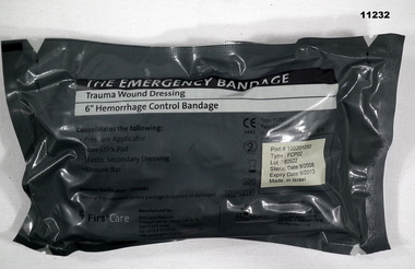 Vacuum pack emergency bandage.