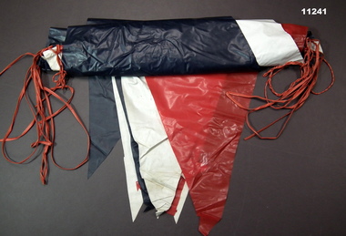 Red, white and blue plastic bunting.