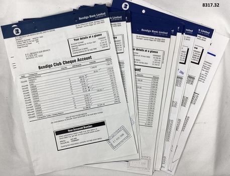 Bank statements for the SMI Museum.