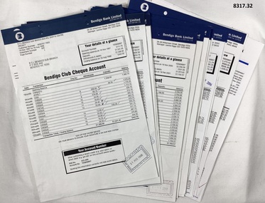 Bank statements for the SMI Museum.