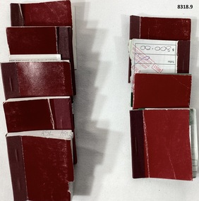 Bank book stubs for The SMI Musuem.