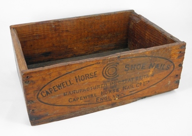 Horse Shoe Nail Box, Capewell Horse Shoe Nail Co ltd, (estimated) early 20th century