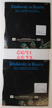 Gramophone record of Tchaikovsky in Reserve with 1812 Overture on Side A and Rock Overture on Side B
