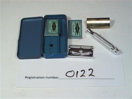 Gillette Razor in blue tin case