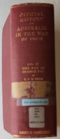 Book, C E W Bean, The Australian Imperial Force in France 1917, 1933