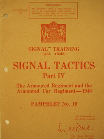 Pamphlet, AHQ Press, Signal Tactics Part IV, 8/2/1946